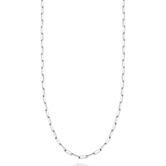 Timeless 925 Sterling Silver Paperclip Necklace - Elegant Gift for All Occasions